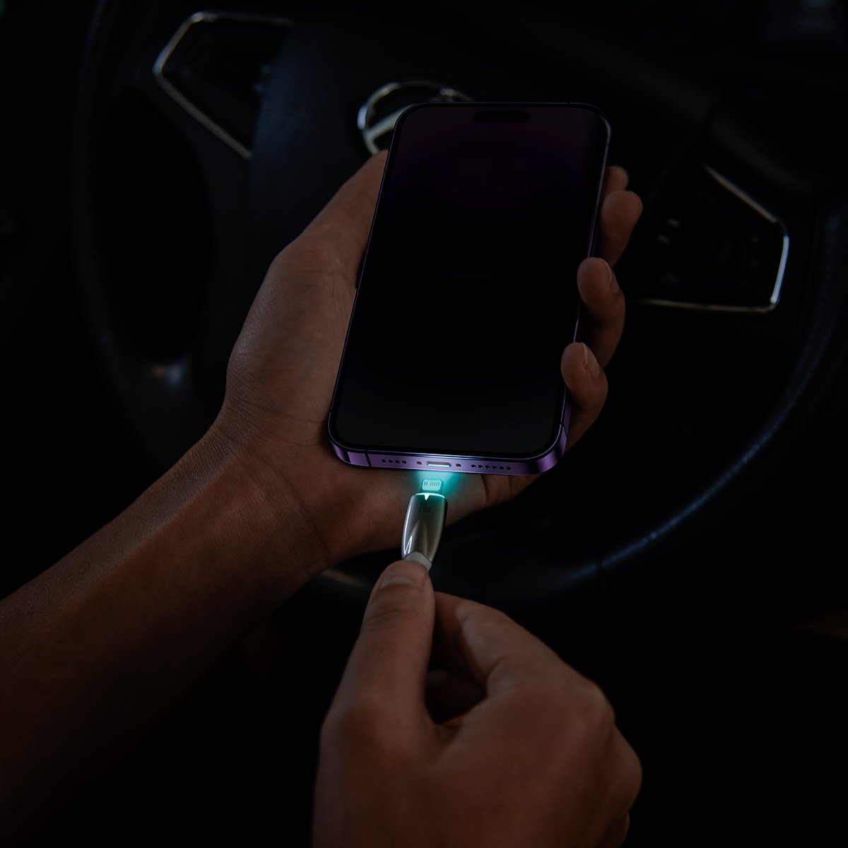 Cable de carga y datos USB-C - Lightning de la serie Glimmer de Baseus, 20 W, 1 m, blanco CADH000002