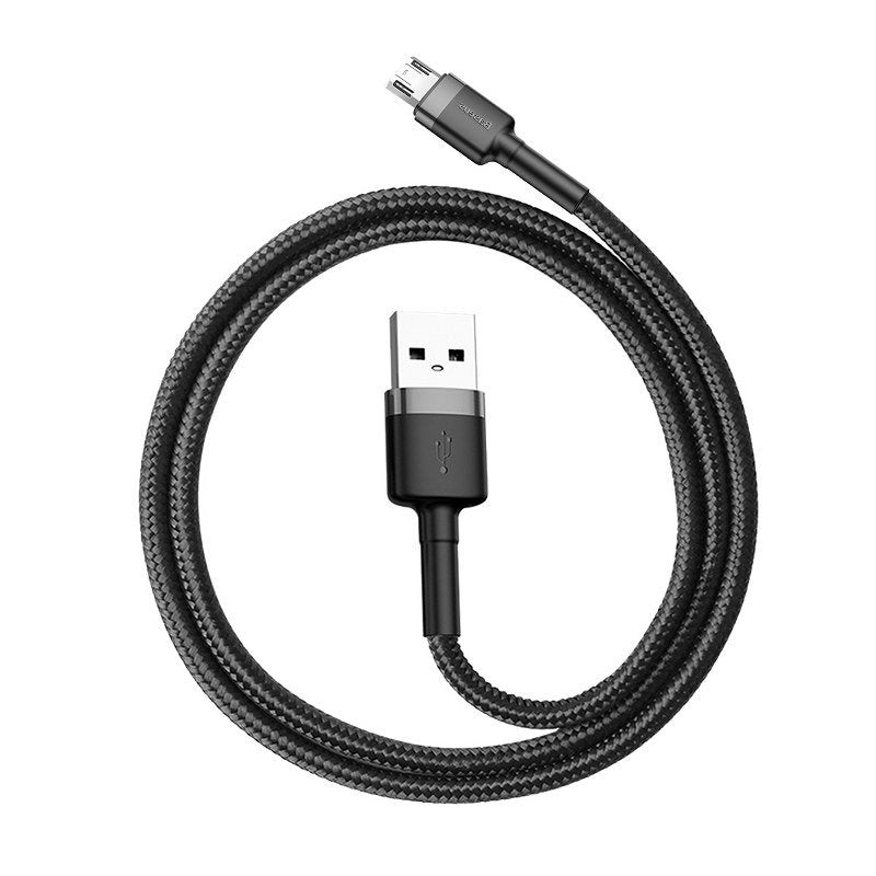 Cable de Datos y Carga USB-A - microUSB Baseus Cafule, 18W, 0.5m, Gris CAMKLF-AG1