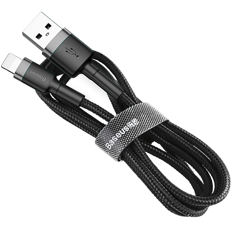 Cable de Datos y Carga USB-A - Lightning Baseus Cafule, 18W, 0.5m, Gris CALKLF-AG1