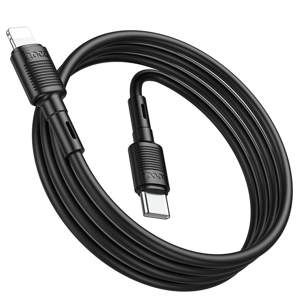HOCO X83 Victory Cable de carga y datos USB-C - Lightning, 20 W, 1 m, negro