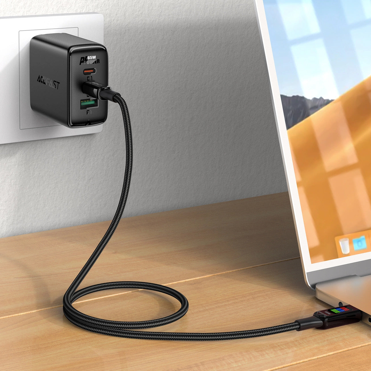 Cable de Datos y Carga USB-C - USB-C Acefast C7-03, 100W, 1.2m, Negro