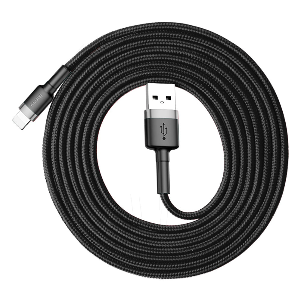 Cable de Datos y Carga USB-A - Lightning Baseus Cafule, 18W, 2m, Gris CALKLF-CG1