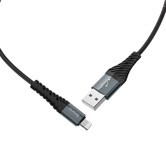 Cable de datos y carga USB-A - Lightning HOCO X38 Cool, 18W, 1m, Negro