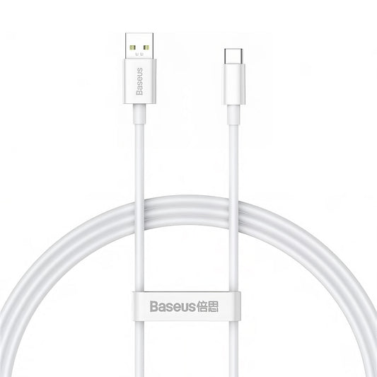 Cable de datos y carga USB-A - USB-C Baseus Superior Series, 65W, 1m, Blanco CAYS000902