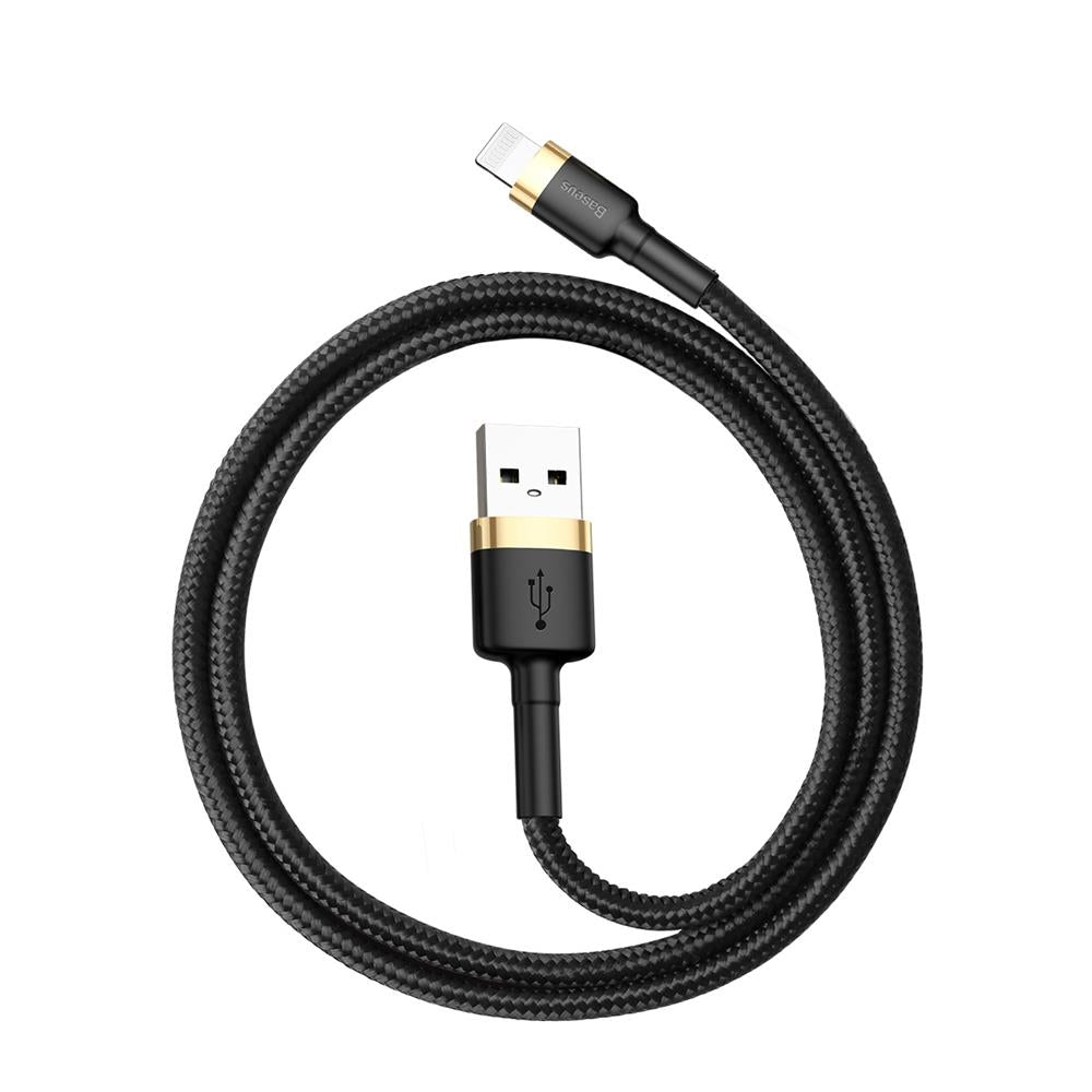 Cable de Datos y Carga USB-A - Lightning Baseus Cafule, 18W, 1m, Dorado CALKLF-BV1