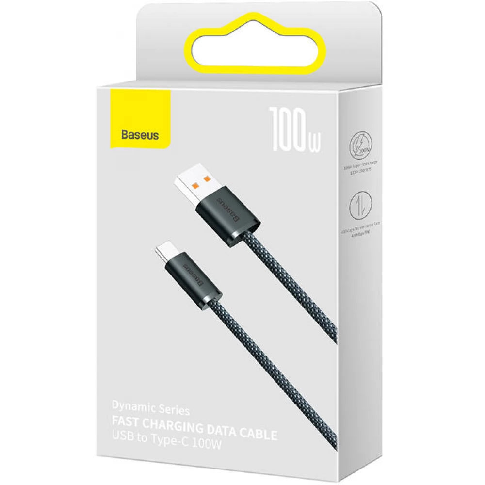 Cable de Datos y Carga USB-A a USB-C Baseus Serie Dinámica, 100W, 2m, Gris CALD000716