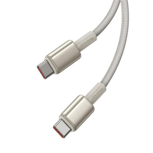 Cable de Datos y Carga USB-C - USB-C Baseus Tungsten Gold, 100W, 1m, Dorado P10319800G21-00