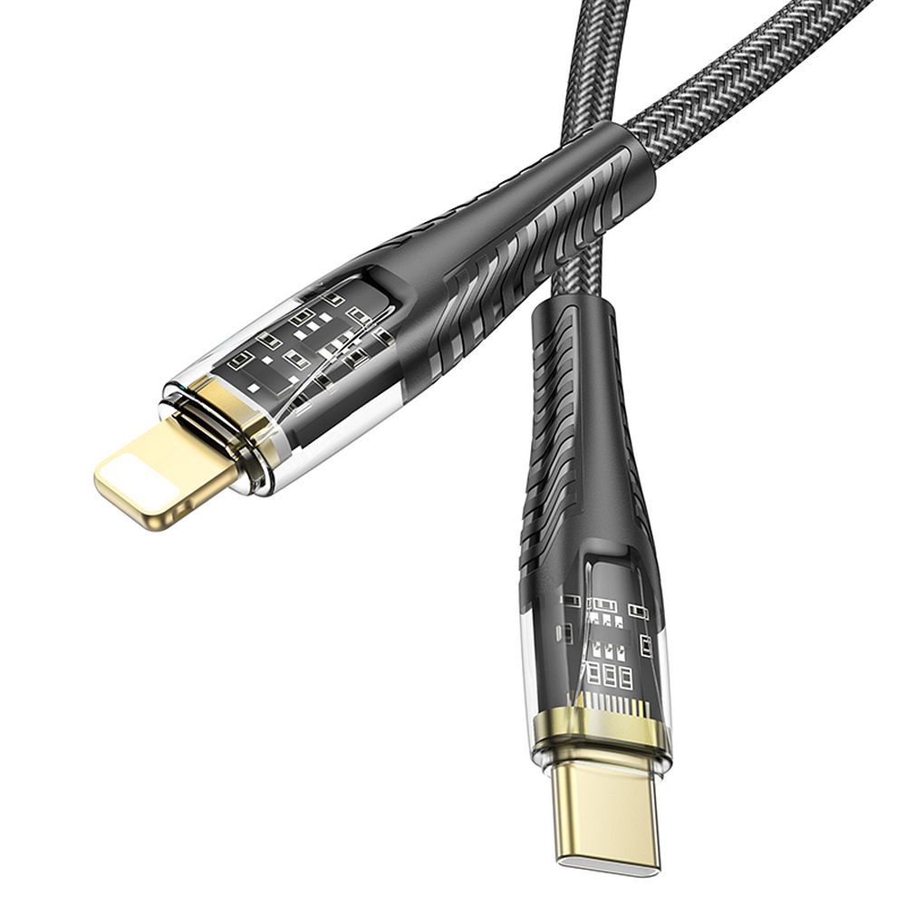 Cable de Datos y Carga USB-C - Lightning HOCO U121, 27W, 1.2m, Negro