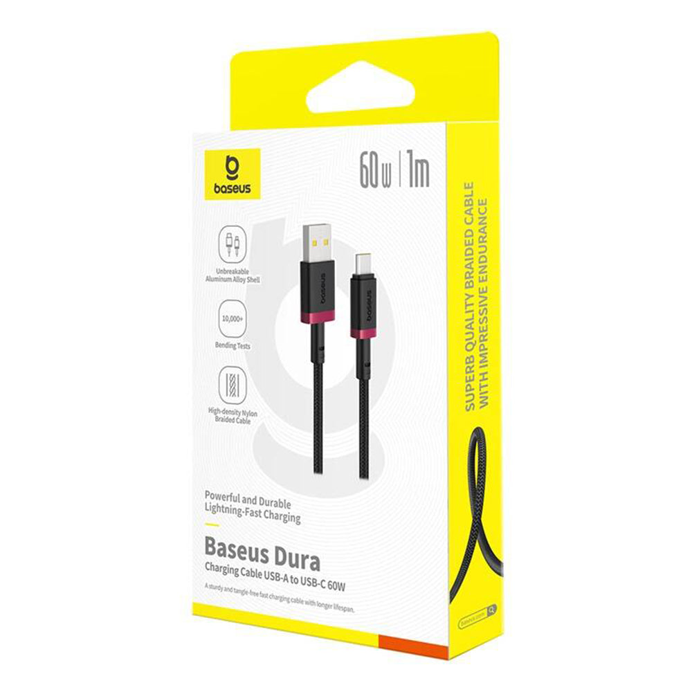 Cable de Datos y Carga USB-A - USB-C Baseus Dura Series, 60W, 1m, Rojo P10377802U01-01