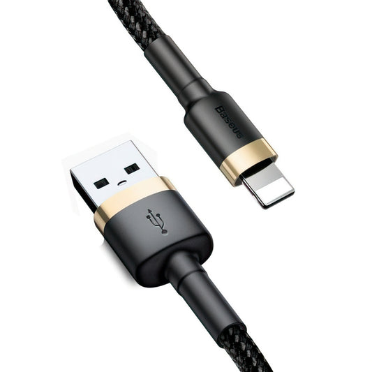 Cable de Datos y Carga USB-A - Lightning Baseus Cafule, 18W, 3m, Dorado CALKLF-RV1