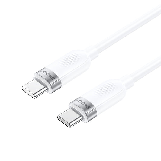 Cable de Datos y Carga USB-C - USB-C BWOO BO-X315C, 100W, 1m, Blanco