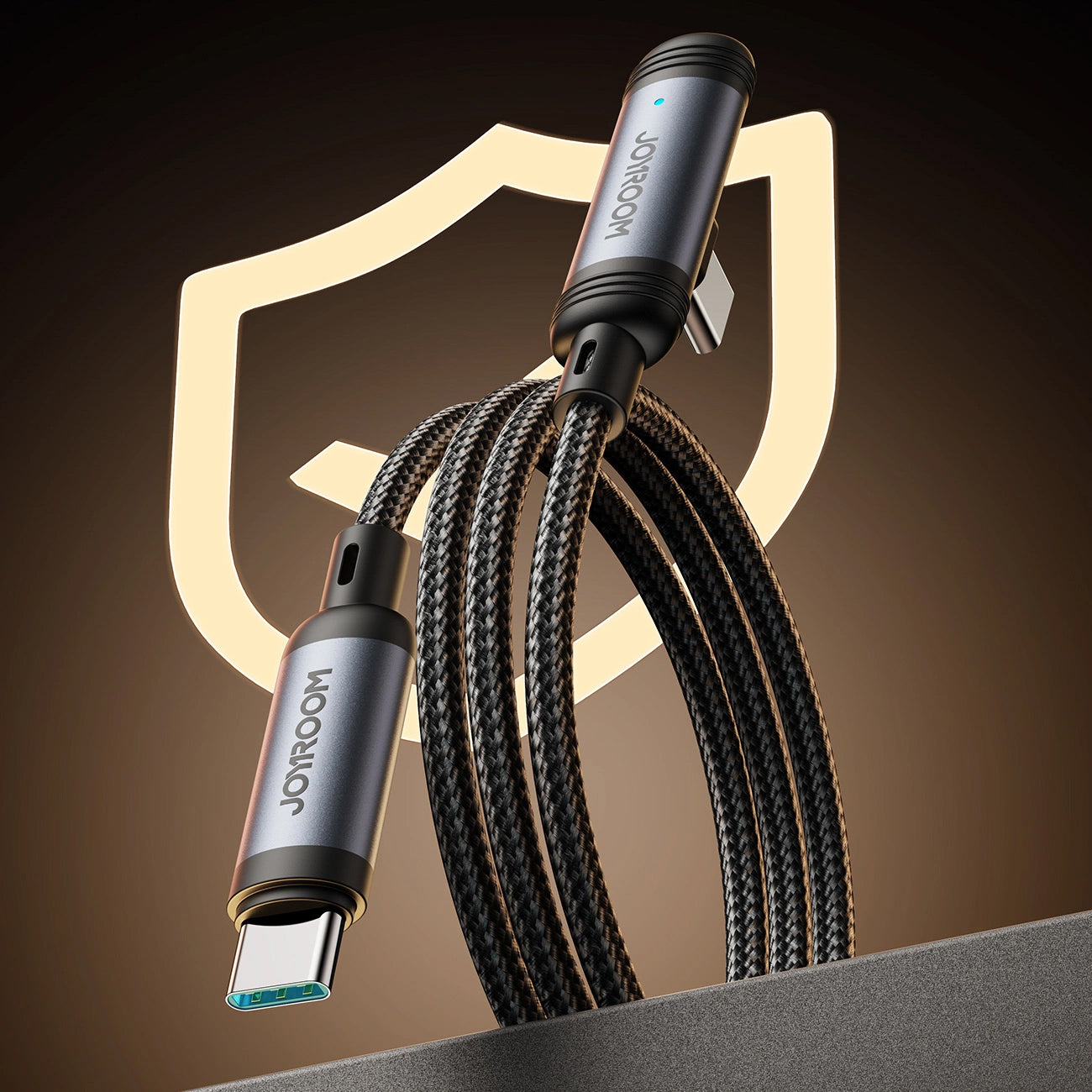 Cable de Datos y Carga USB-C - USB-C Joyroom S-A56 EnjoyX Angled, 60W, 1.2m, Negro