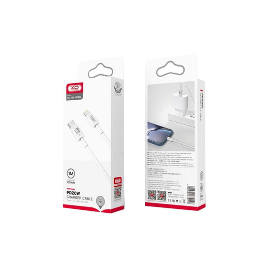 Cable de Datos y Carga USB-C - Lightning XO Design NB-Q189A, 20W, 1m, Blanco