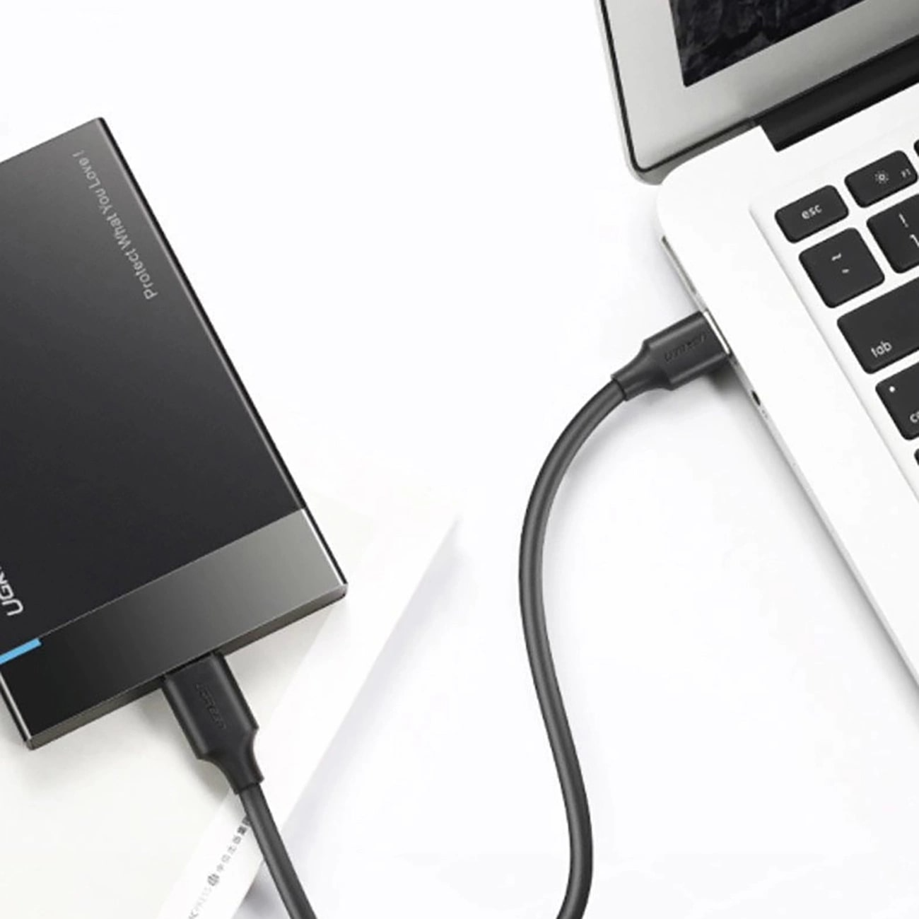 Cable de Datos y Carga USB-A - USB-C UGREEN US184, 18W, 0.5m, Negro