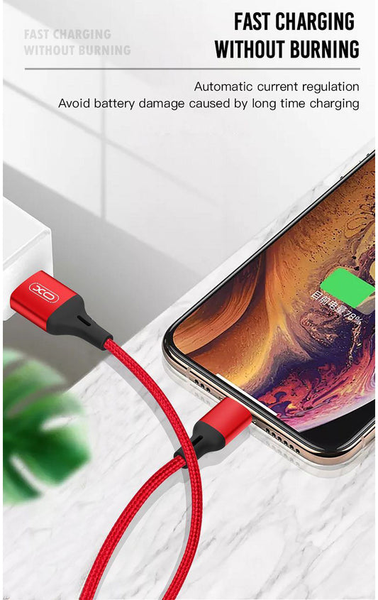 Cable de Datos y Carga USB-A - microUSB XO Design NB143, 18W, 1m, Rojo