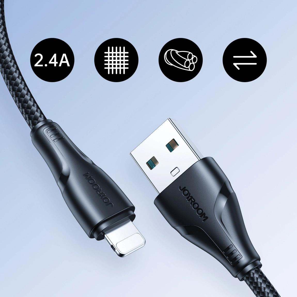Cable de Datos y Carga USB-A - Lightning Joyroom S-A11, 18W, 1.2m, Negro