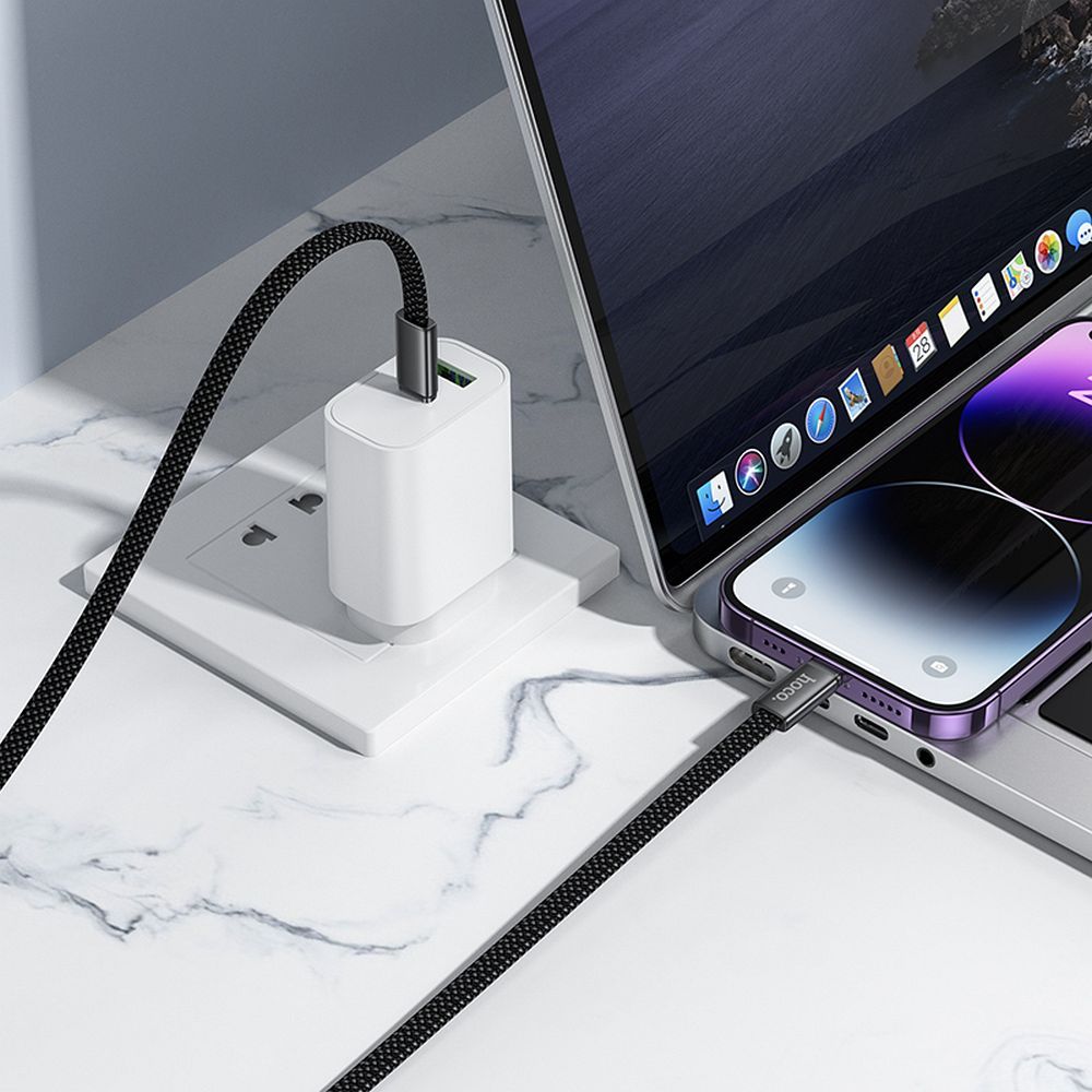 Cable de Datos y Carga USB-C - USB-C HOCO X125, 60W, 1m, Blanco
