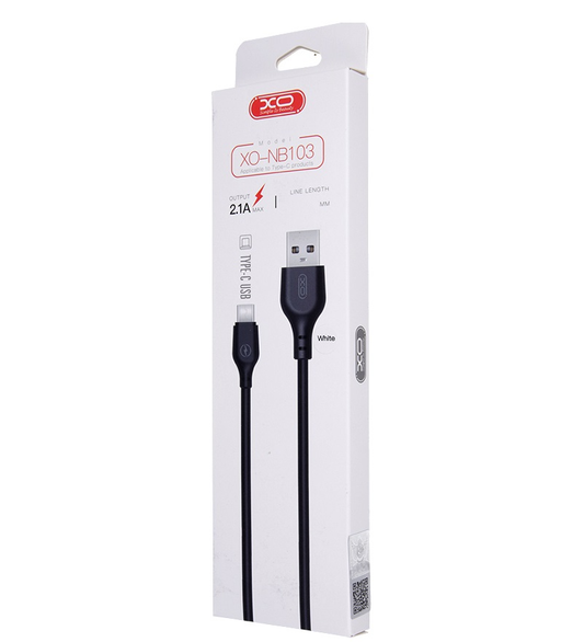 Cable de Datos y Carga USB-A - USB-C XO Design NB103, 18W, 2m, Negro