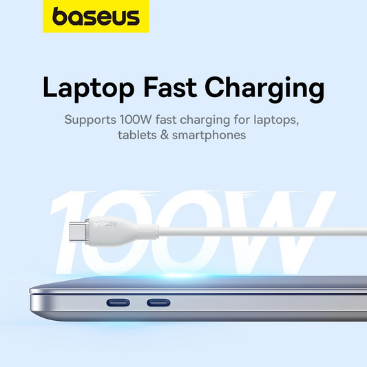 Cable de Datos y Carga USB-C - USB-C Baseus Pudding, 100W, 1.2m, Blanco P10355702221-00