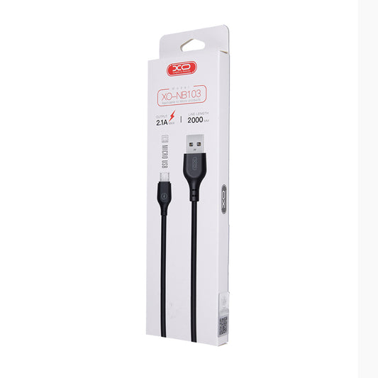 Cable de Datos y Carga USB-A - microUSB XO Design NB103, 18W, 2m, Negro
