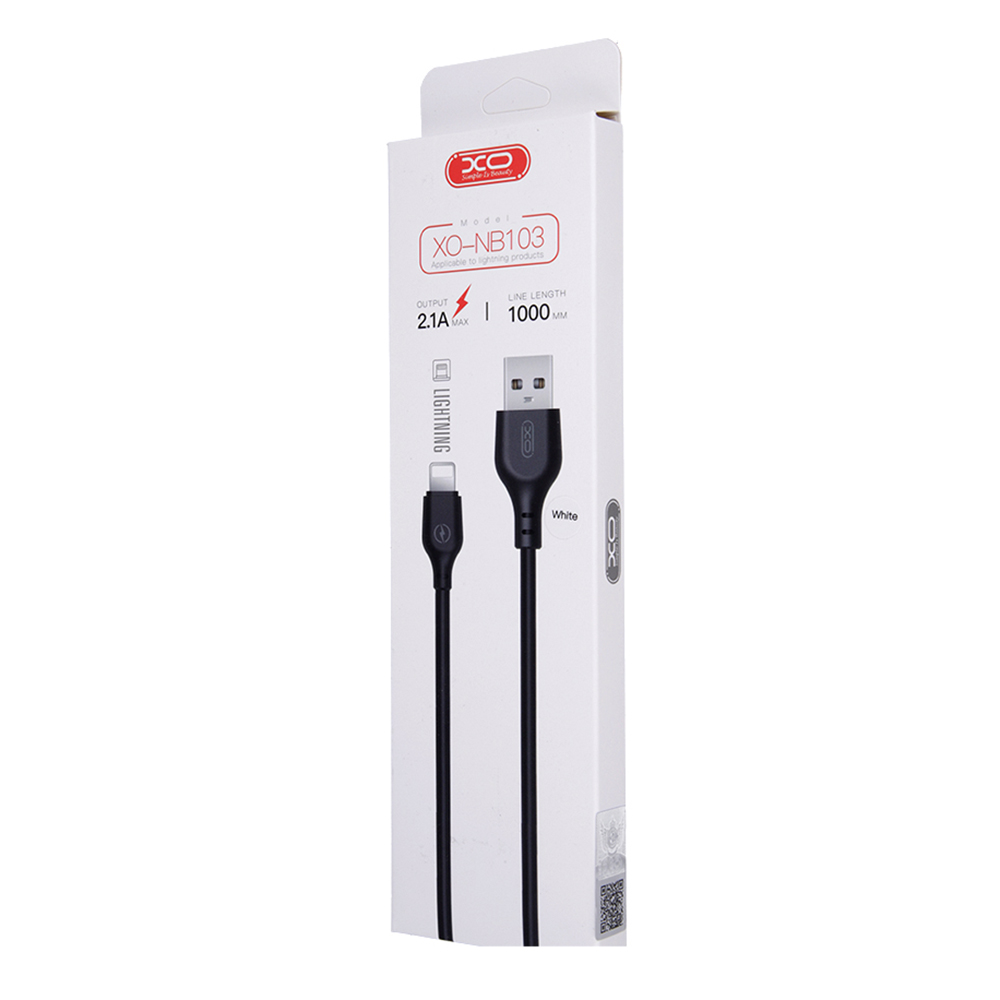 Cable de datos y carga USB-A - Lightning XO Design NB103, 18W, 1m, Blanco