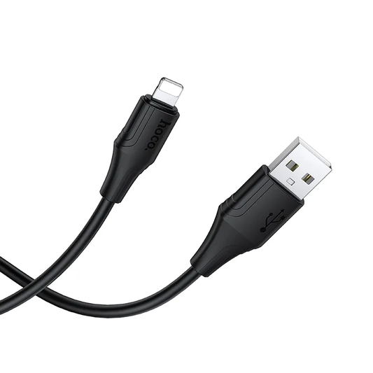Cable de Datos y Carga USB-A - Lightning HOCO X124, 18W, 1m, Negro