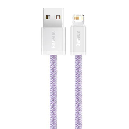Cable de Datos y Carga USB-A - Lightning Baseus Dynamic Series, 18W, 2m, Morado CALD000505