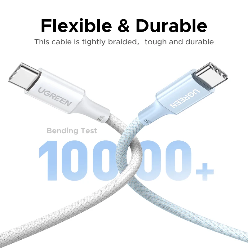 Cable de Datos y Carga USB-C - USB-C UGREEN L502 (35221), 100W, 2m, Blanco