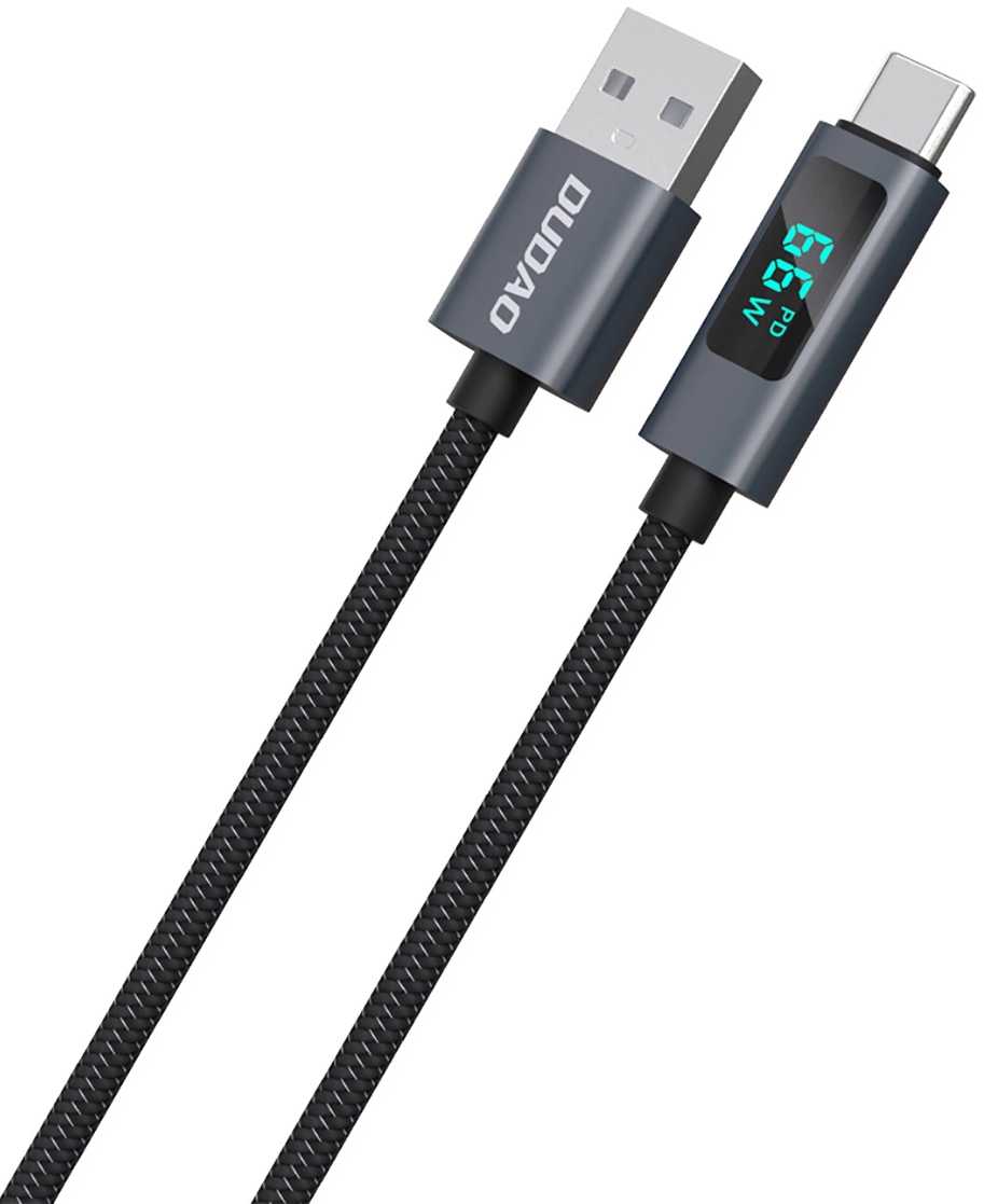 Cable de Datos y Carga USB-A - USB-C Dudao L7T Display, 66W, 1m, Negro