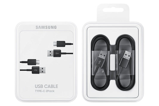 Paquete de 2 cables de carga y datos Samsung USB-A a USB-C, 25 W, 1,5 m, negro EP-DG930MBEGGWWW