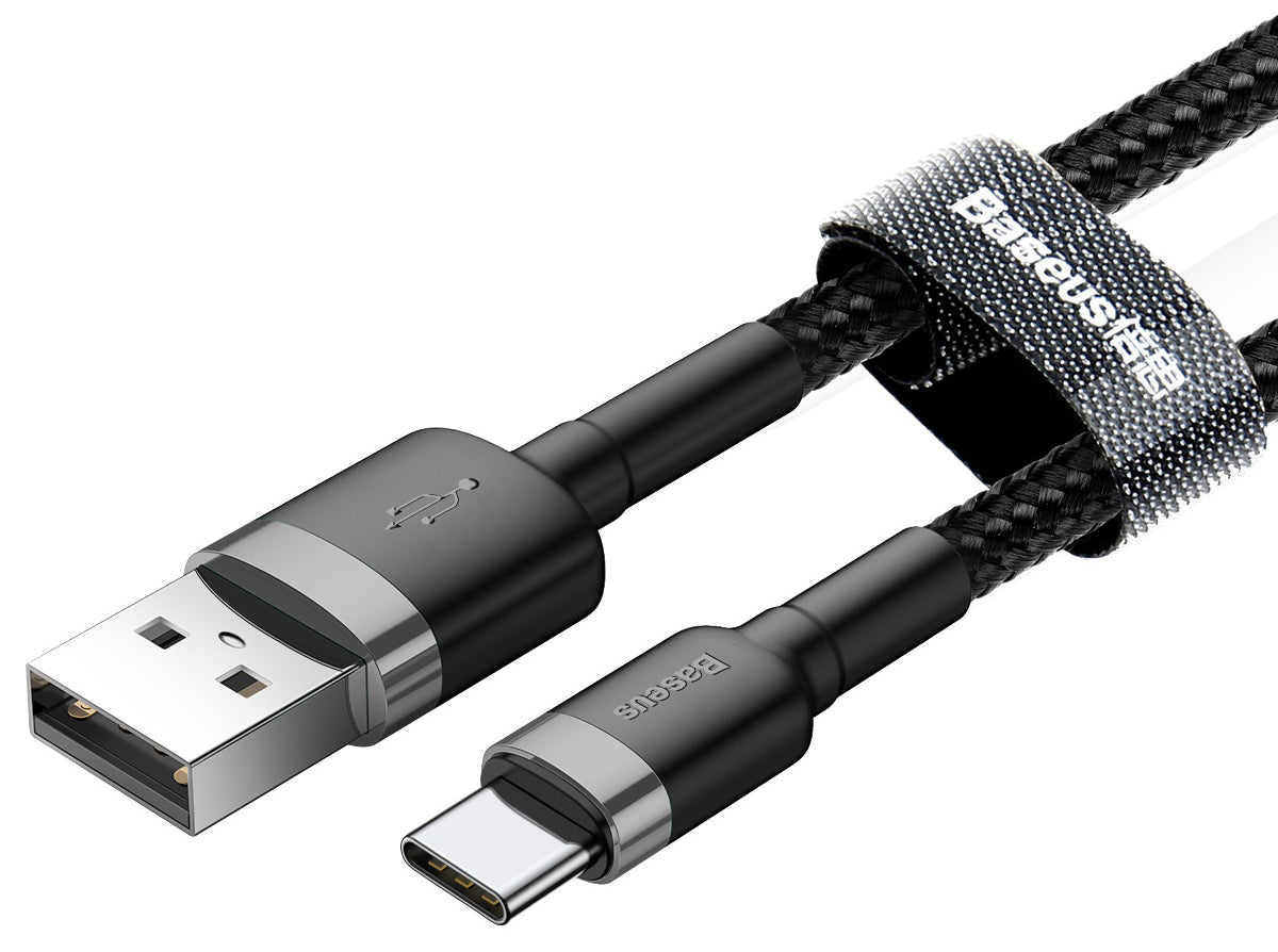 Cable de Datos y Carga USB-A - USB-C Baseus Cafule, 60W, 1m, Gris CATKLF-BG1
