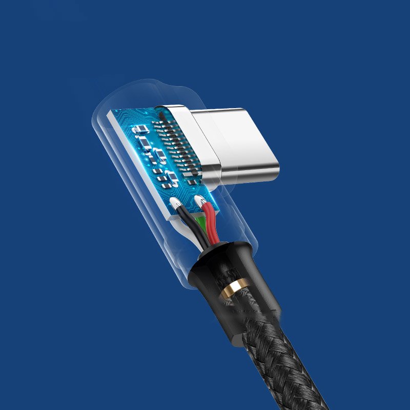 Cable de Datos y Carga USB-A - USB-C UGREEN US176 Angled, 18W, 2m, Negro