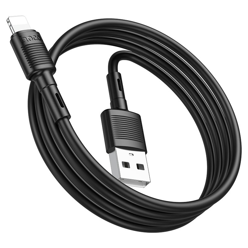 Cable de Datos y Carga USB-A - Lightning HOCO X83 Victory, 18W, 1m, Negro