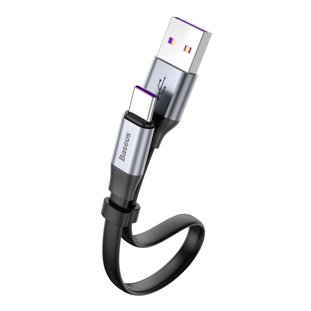 Cable de Datos y Carga USB-A - USB-C Baseus Simple, 40W, 0.23m, Gris CATMBJ-BG1