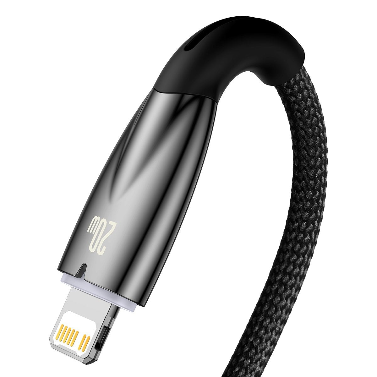 Cable de carga y datos USB-C - Lightning de la serie Glimmer de Baseus, 20 W, 2 m, negro CADH00010101
