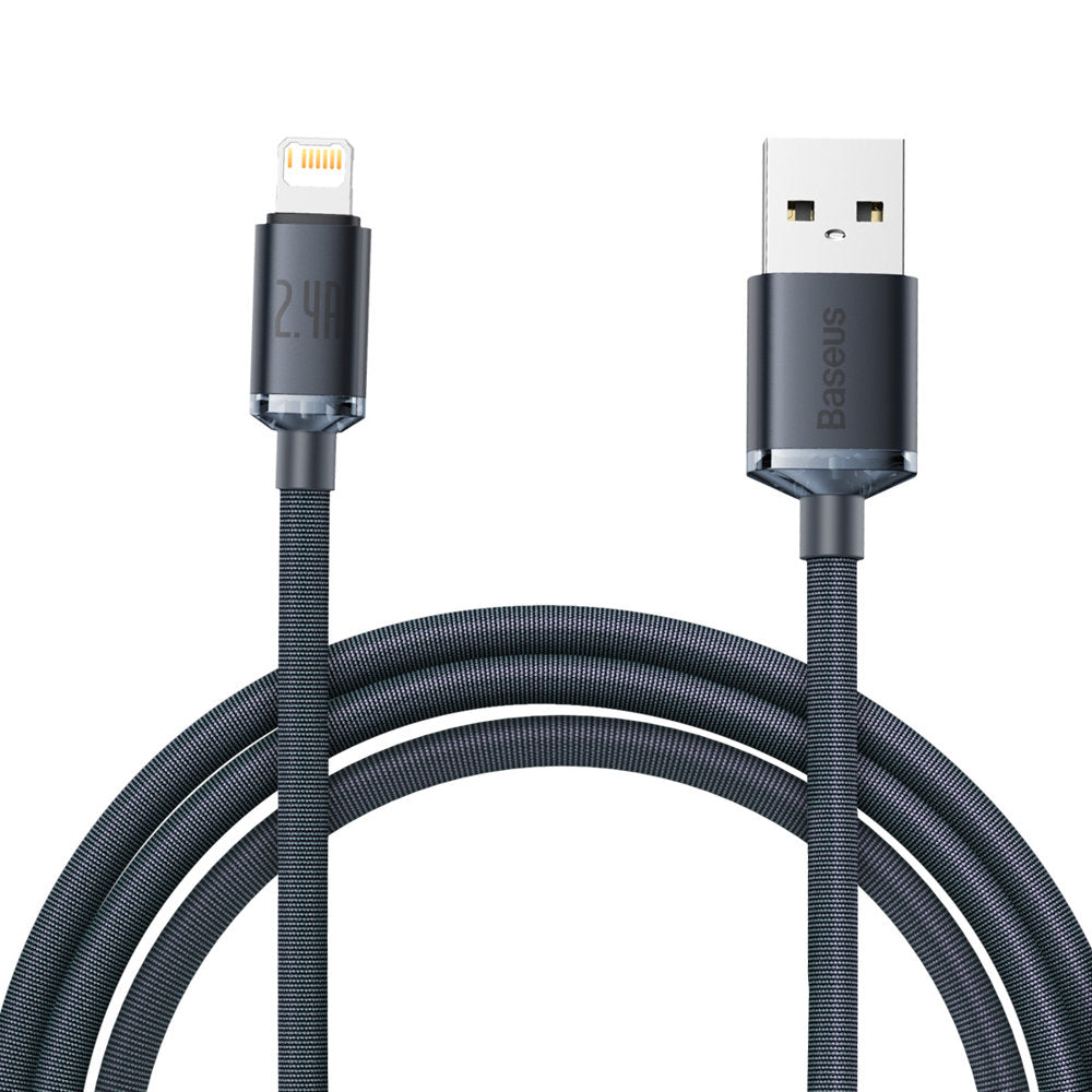 Baseus Crystal Shine Series Cable de carga y datos USB-A - Lightning, 18 W, 2 m, negro CAJYY00010101