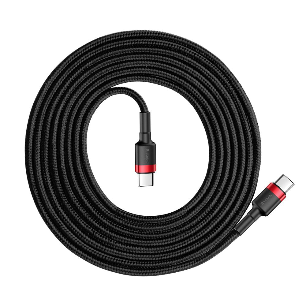 Cable de carga y datos USB-C - USB-C Baseus Cafule, 60W, 2m, Rojo CATKLF-H91