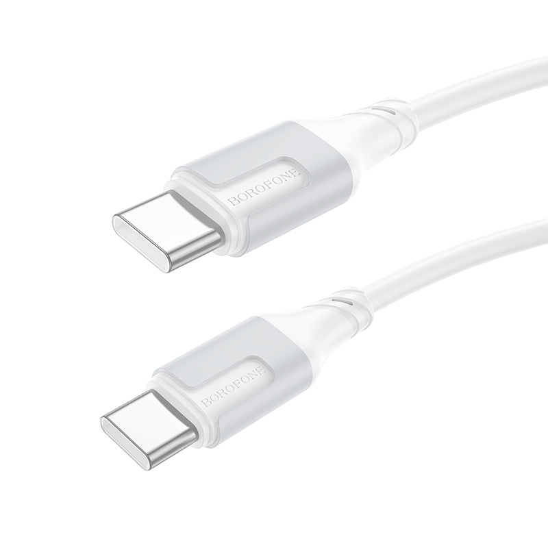 Cable de carga y datos USB-C - USB-C Borofone BX101 Creator, 60W, 1m, Blanco