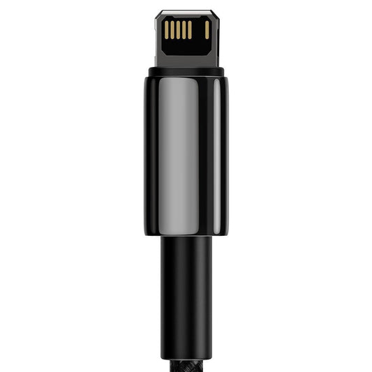 Cable de datos y carga USB-A - Lightning Baseus Tungsten Gold, 20W, 1m, Negro CALWJ-01