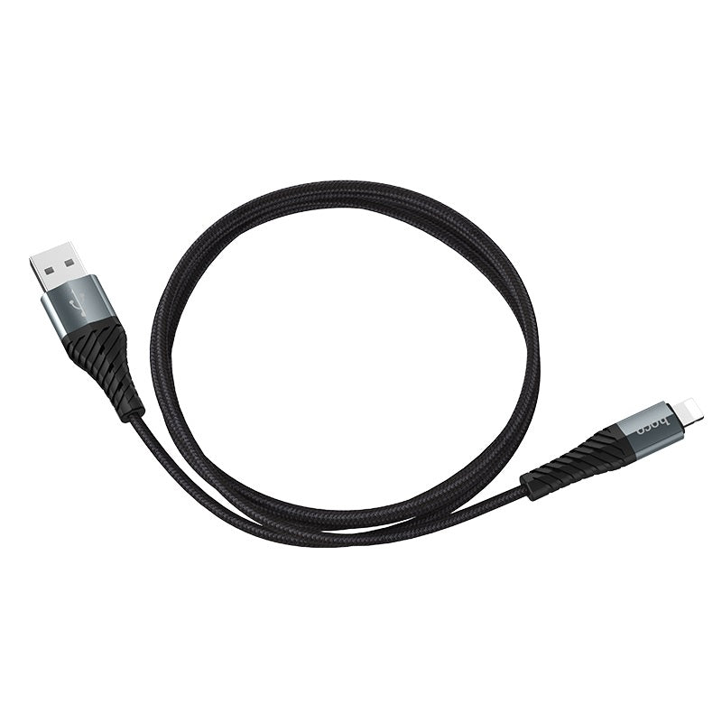 Cable de datos y carga USB-A - Lightning HOCO X38 Cool, 18W, 1m, Negro