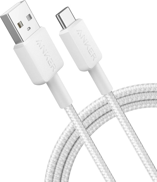 Cable de datos y carga USB-A - USB-C Anker 322, 18W, 0,9m, Blanco A81H5G21