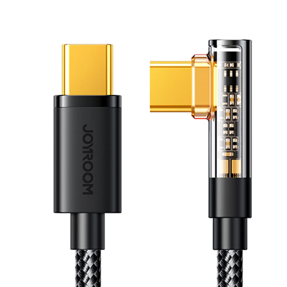 Cable de Datos y Carga USB-C - USB-C Joyroom S-CC100A6 Angled, 100W, 1.2m, Negro