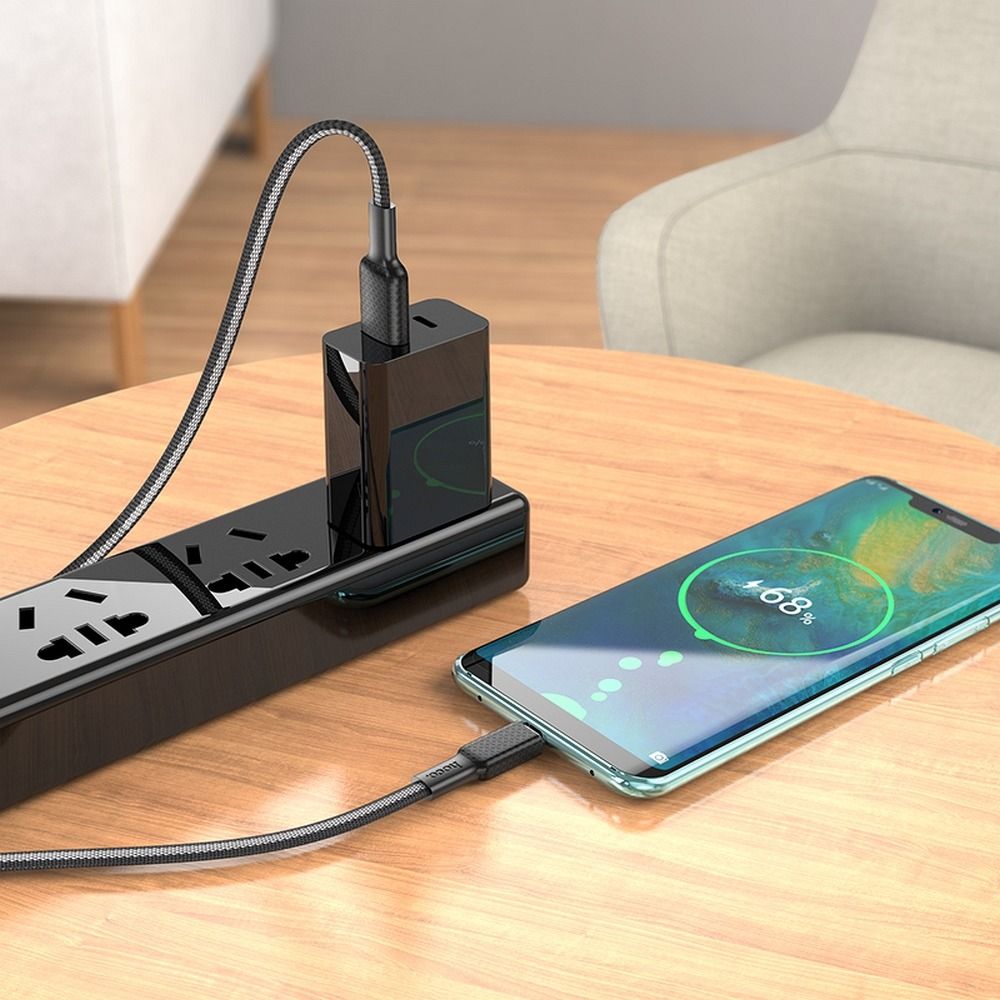 Cable de Datos y Carga USB-A - USB-C HOCO X69, 18W, 1m, Negro