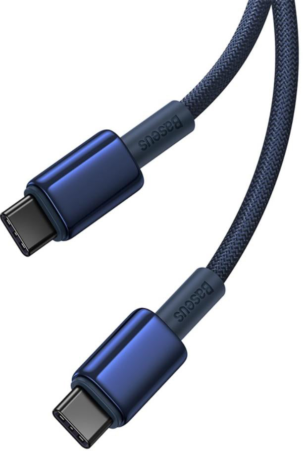 Cable de Datos y Carga USB-C - USB-C Baseus Tungsten Gold, 100W, 1m, Azul Marino P10319800321-03