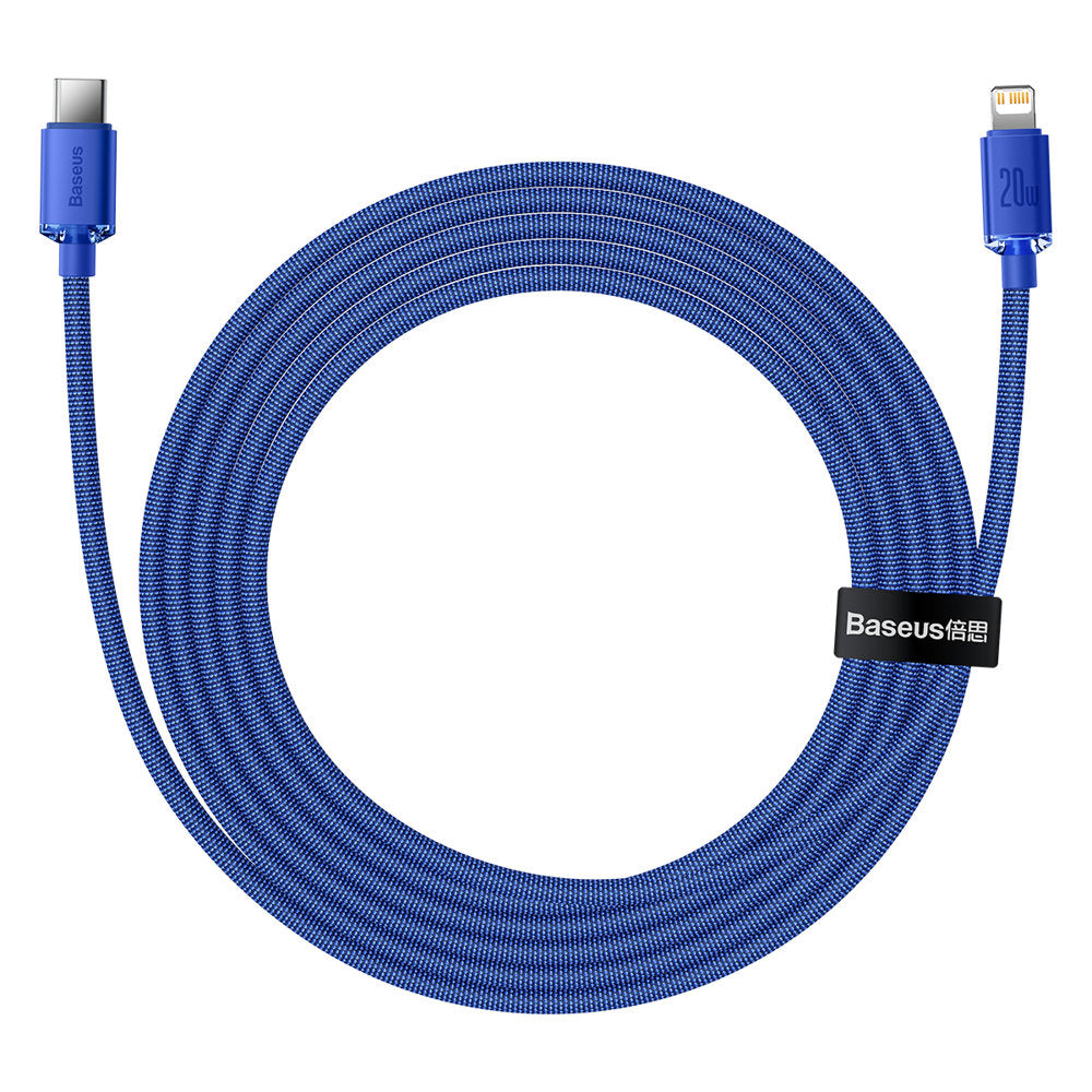 Cable de Datos y Carga USB-C - Lightning Baseus Crystal Shine Series, 20W, 1.2m, Azul CAJY000203