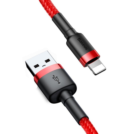 Cable de Datos y Carga USB-A - Lightning Baseus Cafule, 18W, 3m, Rojo CALKLF-R09