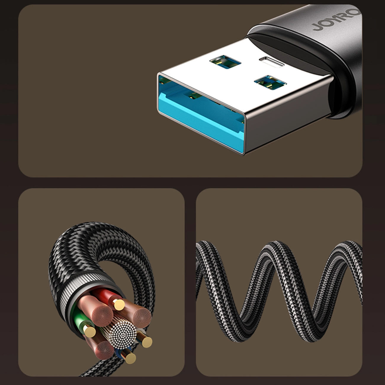 Cable de Datos y Carga USB-A - USB-C Joyroom S-A56 EnjoyX Angled, 20W, 1.2m, Negro