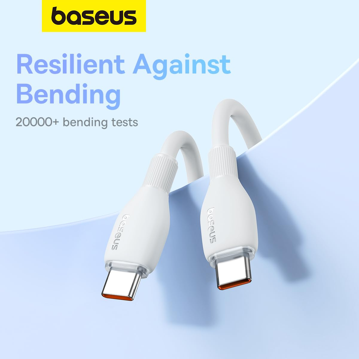 Cable de Datos y Carga USB-C - USB-C Baseus Pudding, 100W, 1.2m, Blanco P10355702221-00