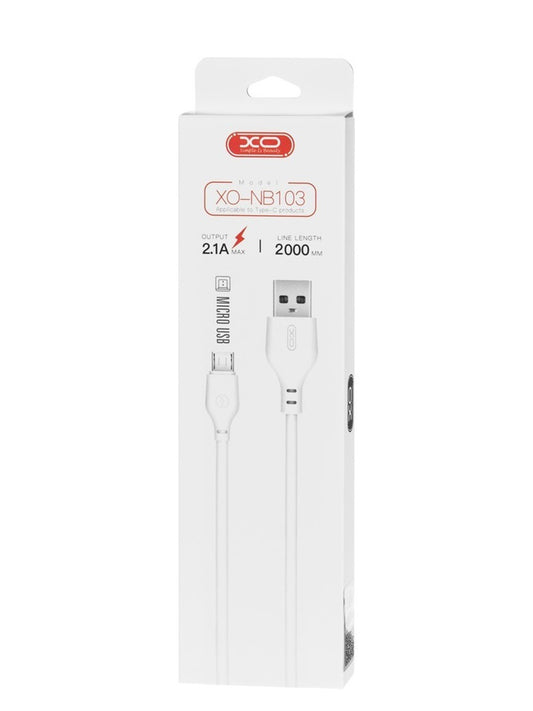 Cable de Datos y Carga USB-A - microUSB XO Design NB103, 18W, 2m, Blanco