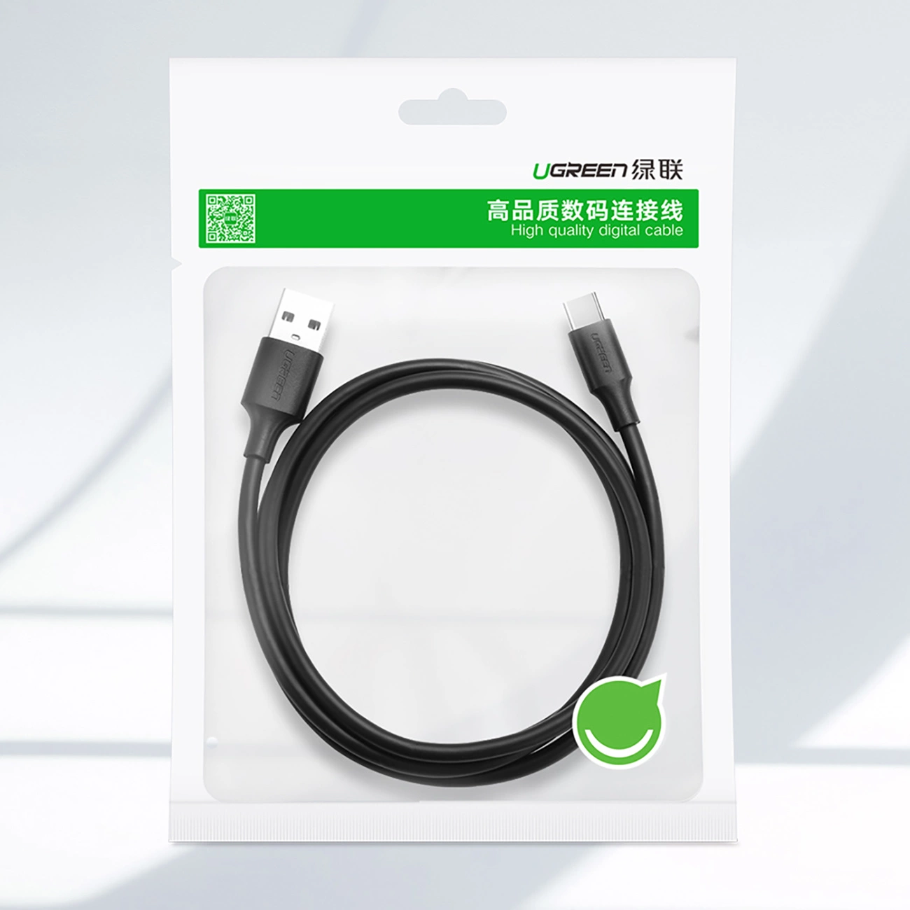Cable de Datos y Carga USB-A - USB-C UGREEN US184, 18W, 1m, Negro